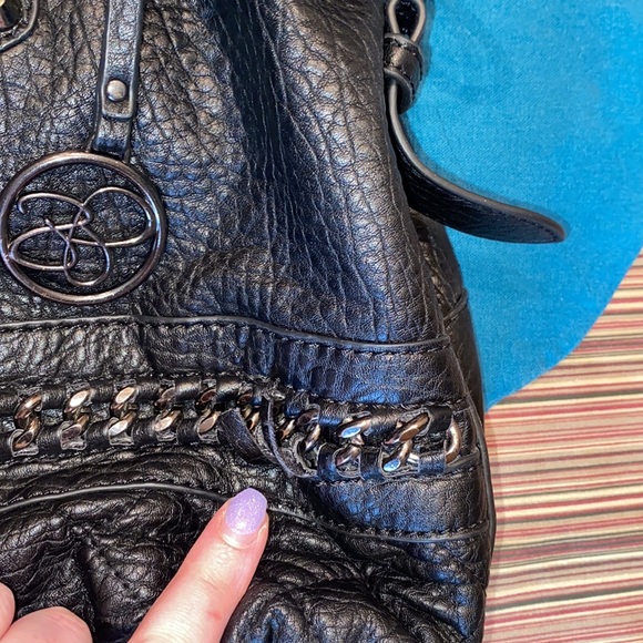 Jessica Simpson Shoulder Bag Chain Detail Black - Picture 8 of 12
